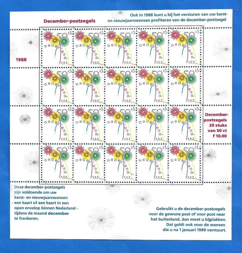 NVPH V1419 Decemberzegels 1988 - December-postzegels, Verzenden, Na 1940, Postfris