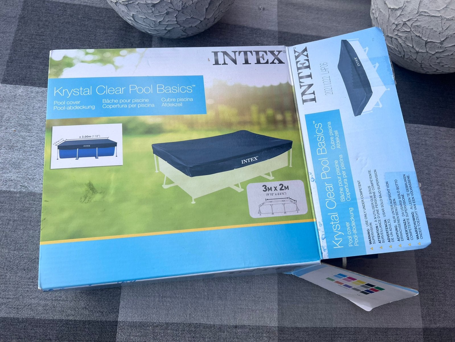 Intex zwembad cover 3 x 2 meter afdekzeil als nw in doos, Tuin en Terras, Ophalen of Verzenden, Zo goed als nieuw, Afdekzeil