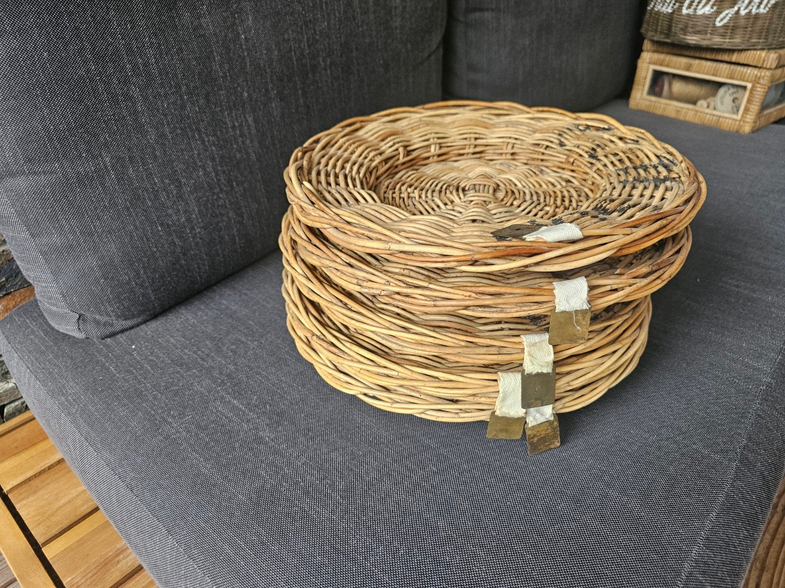 rivera de maison Set van 5 rieten onderzetters, Antiek en Kunst, Ophalen