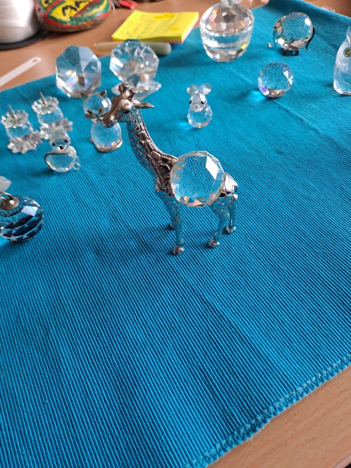 Decoratieve Giraffe met Kristallen Lichaam, Ophalen of Verzenden, Zo goed als nieuw, Zilver, Metaal