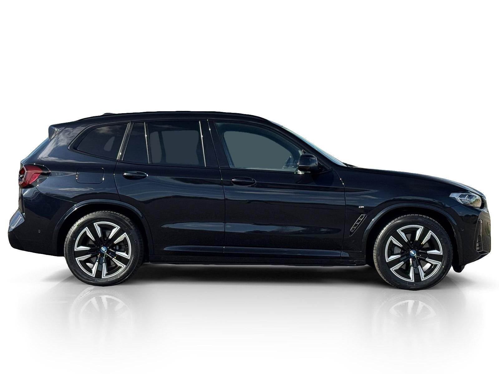 BMW iX3 M-Sport 80 kWh ✅ Pano ✅ Leder ✅ Trekhaak, Auto's, Automaat, Achterwielaandrijving, Gebruikt, Zwart
