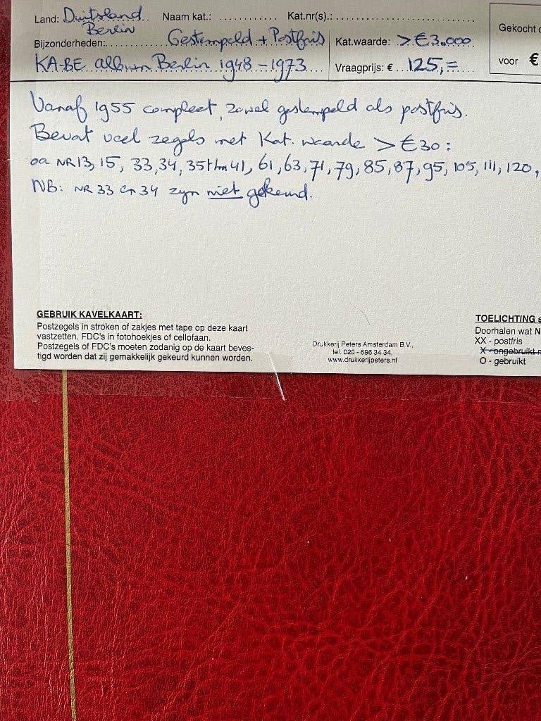 ALBUM KA-BE POSTZEGELS BERLIJN BERLIN POSTFRIS EN GESTEMPELD, Postzegels en Munten, Postzegels | Europa | Duitsland, Ophalen of Verzenden