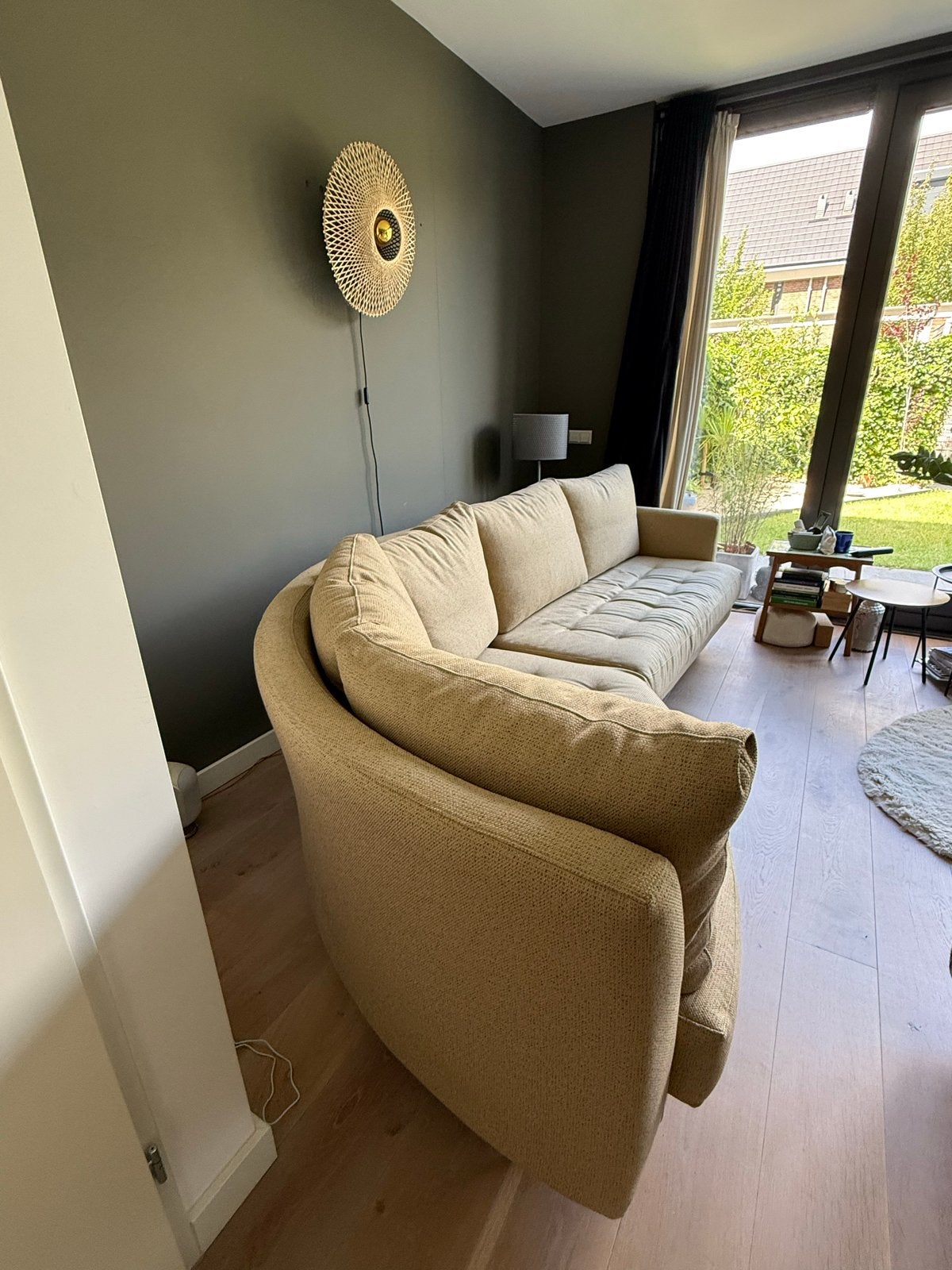 Italiaanse designbank - comfortabel en stijlvol, Huis en Inrichting, Ophalen, Gebruikt, 100 tot 125 cm, Hoekbank