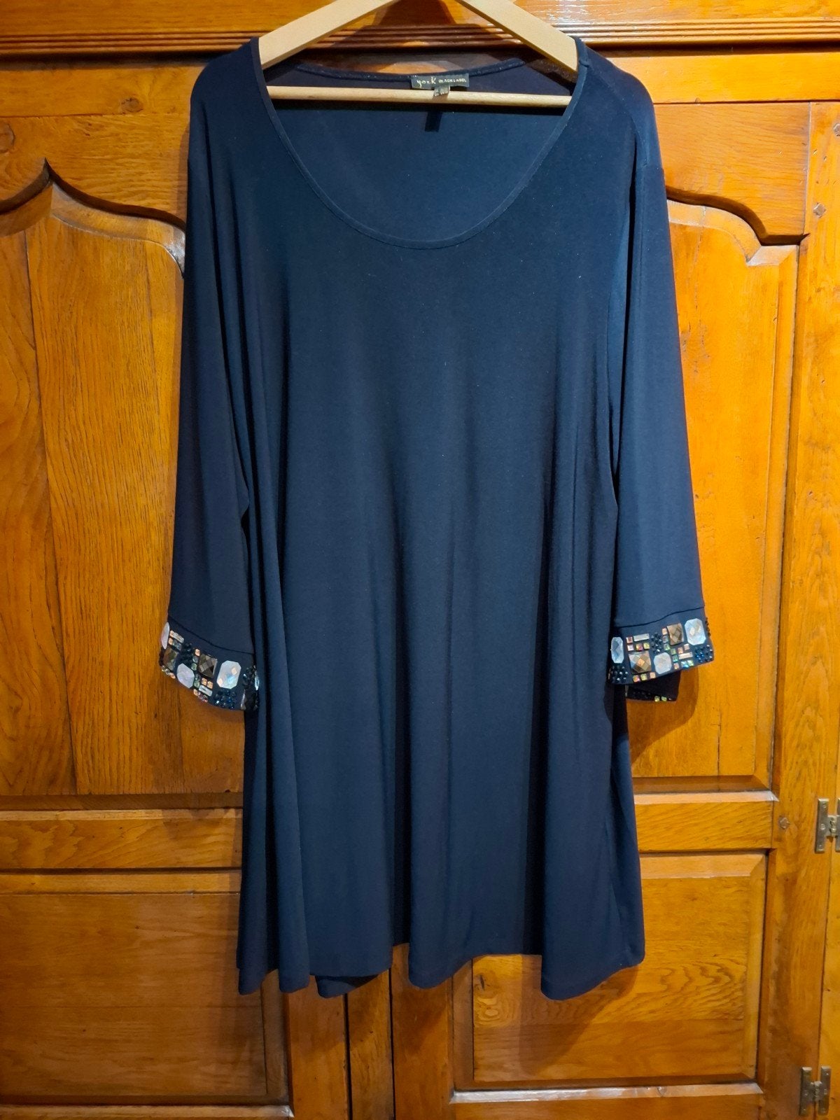 Donkerblauwe Yoek tuniek maat 54-56, Yoek, Blauw, Blouse of Tuniek, Ophalen of Verzenden