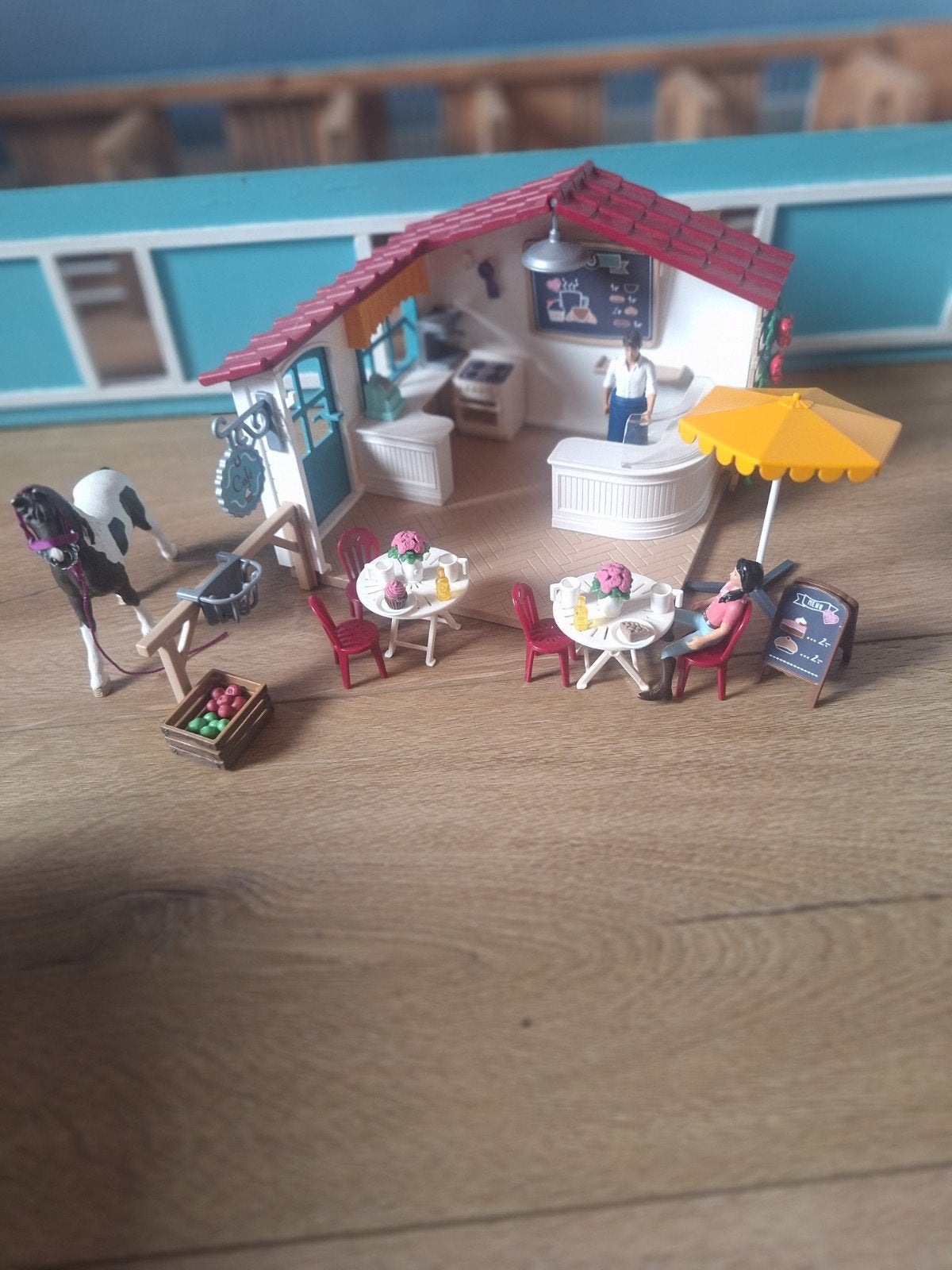 3. Schleich café set 42519, Verzamelen, Speelgoed, Gebruikt, Ophalen of Verzenden