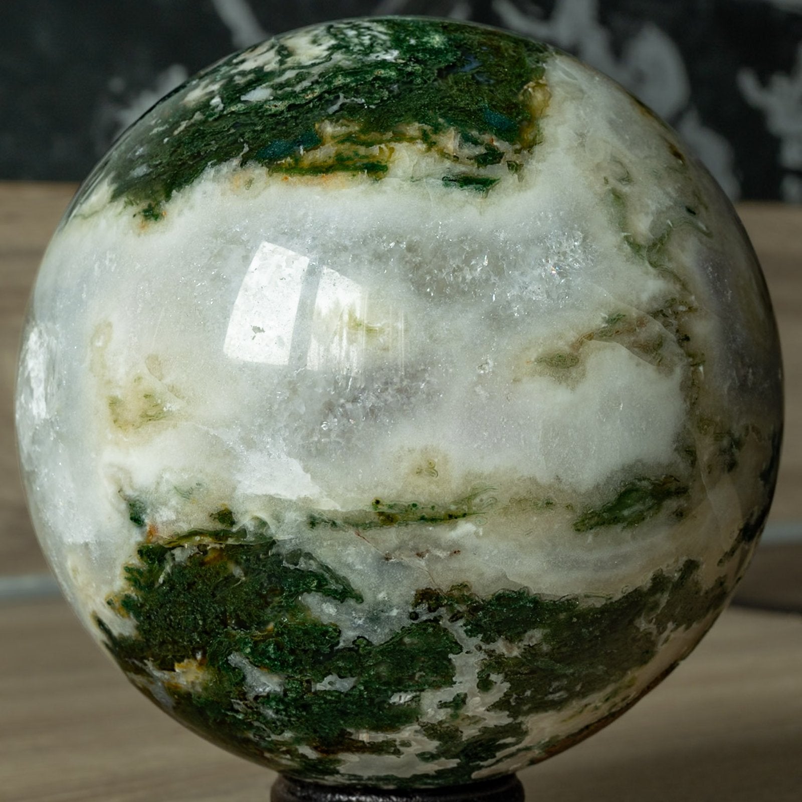 Grote Mosagaat Bol - 2869 gram, 11.8 cm diameter, Ophalen of Verzenden, Mineraal
