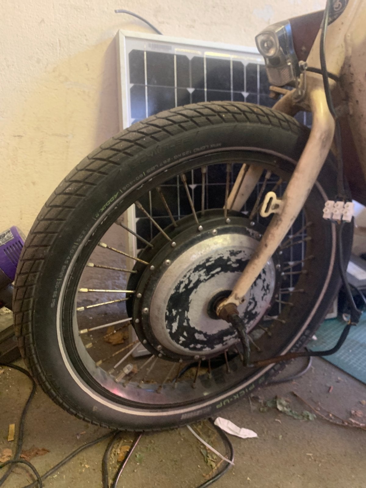 Gevraagd voorwiel met motor voor elektrische fiets, Gebruikt, Ophalen of Verzenden, Aluminium, Elektrische fiets