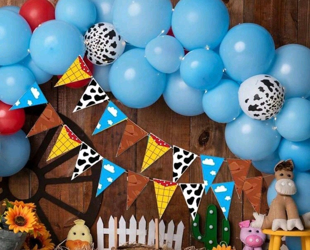 Toy Story Verjaardag Decoratie - Achtergrond en Slinger, Ophalen of Verzenden, Nieuw, Versiering, Verjaardag