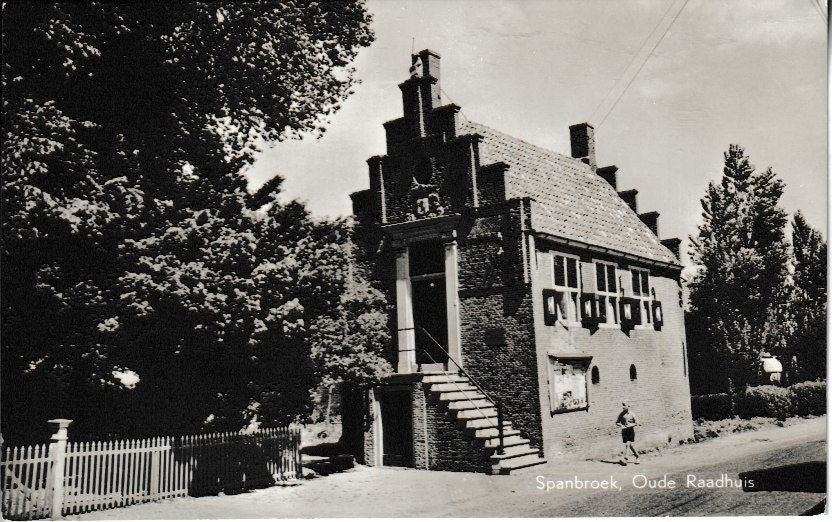 SPANBROEK - OUDE RAADHUIS, Verzamelen, Ophalen of Verzenden, 1940 tot 1960, Gelopen, Noord-Holland