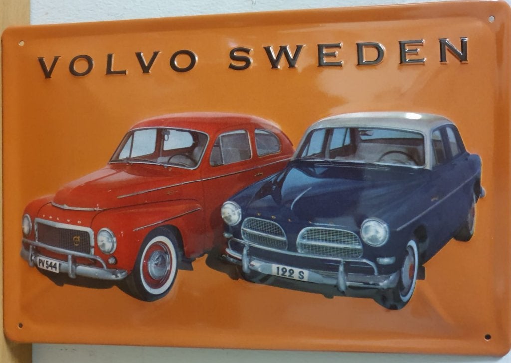 Volvo Sweden autos relief reclamebord van metaal wandbord, Ophalen of Verzenden, Nieuw, Auto's