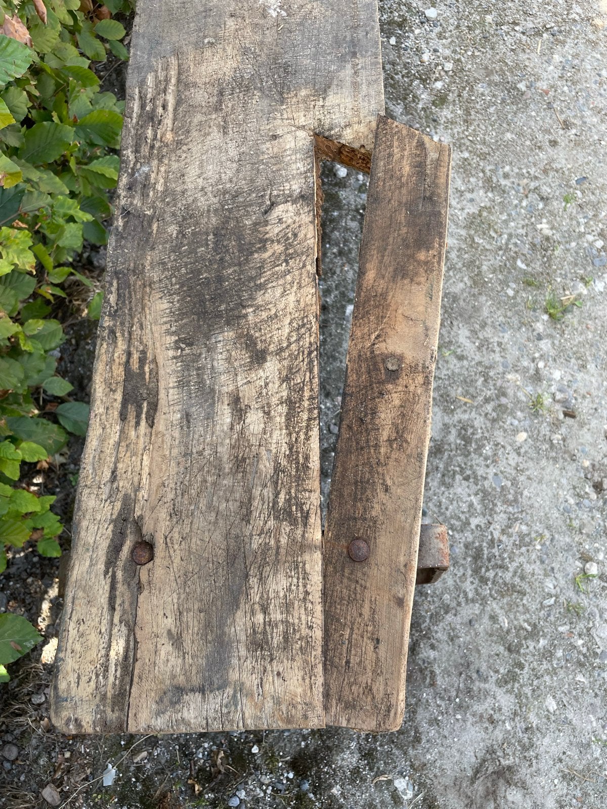 Stoere zware Legerbank met los plankje, Ophalen