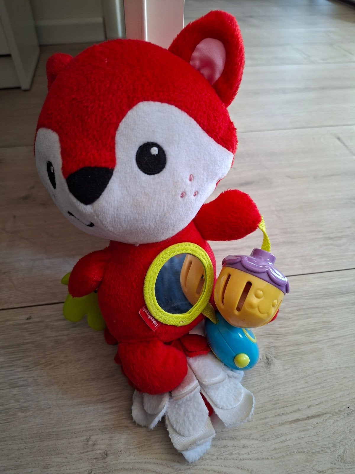 Fisher-Price Vos Rammelaar met Spiegel en Bijtring, Ophalen, Gebruikt, Rammelaar