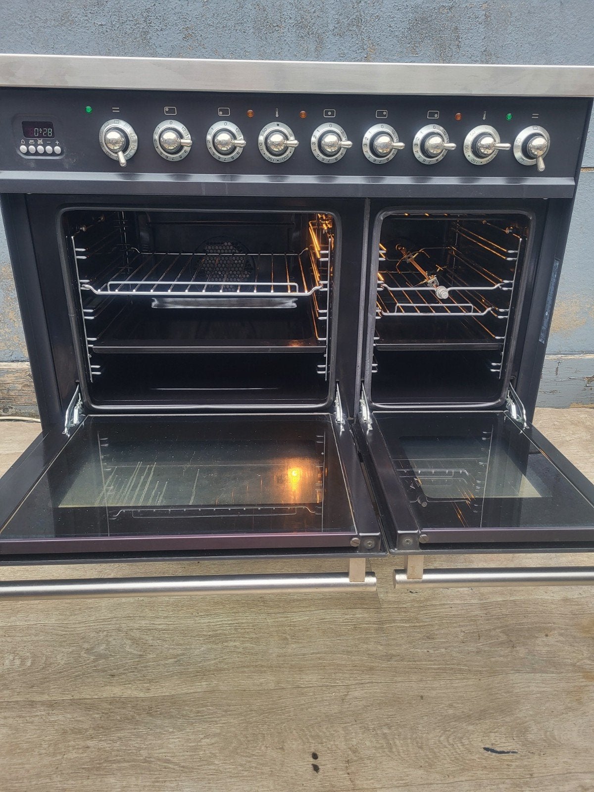 Vrijstaand Keramisch Fornuis met Dubbele Oven, Witgoed en Apparatuur, 60 cm of meer, Keramisch, Ophalen of Verzenden, Zo goed als nieuw