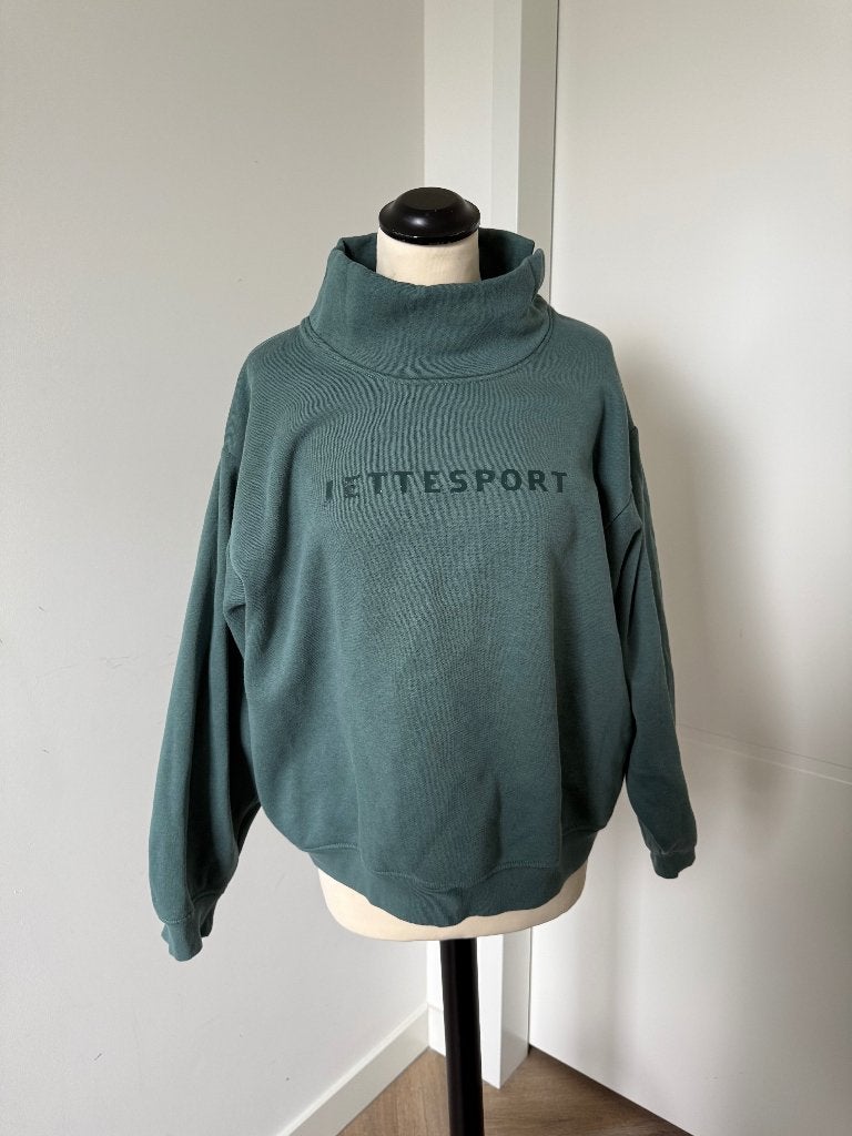 ZGAN groen Jette Sport oversized sweater trui M 38 40 turtle, Maat 38/40 (M), Ophalen of Verzenden, Groen, JetteSport