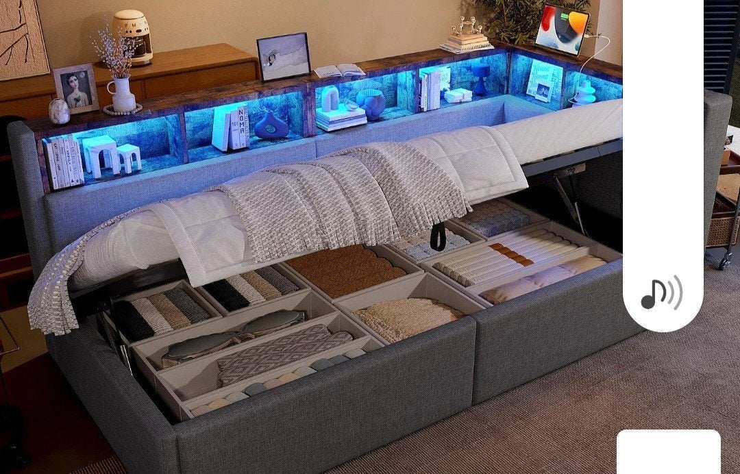 NIEUW! Bed met ledverlichting., Ophalen, 90 cm, Eenpersoons, Nieuw