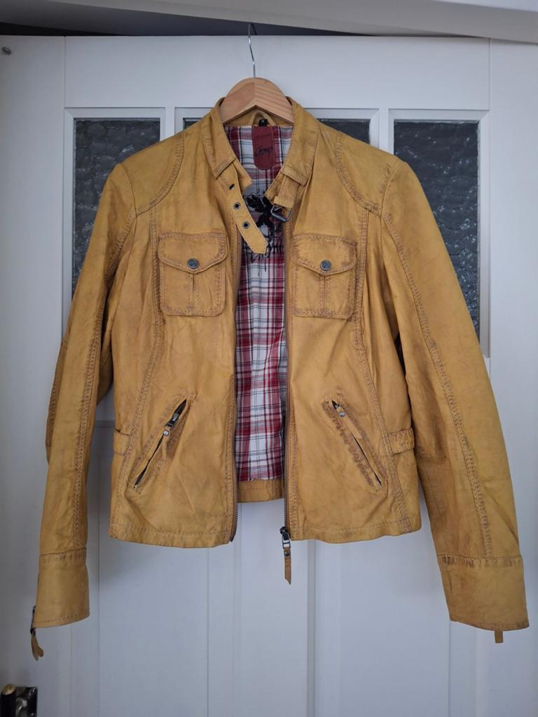 Gipsy leren jasje maat m, Kleding | Dames, Ophalen of Verzenden, Zo goed als nieuw, Maat 38/40 (M), Geel