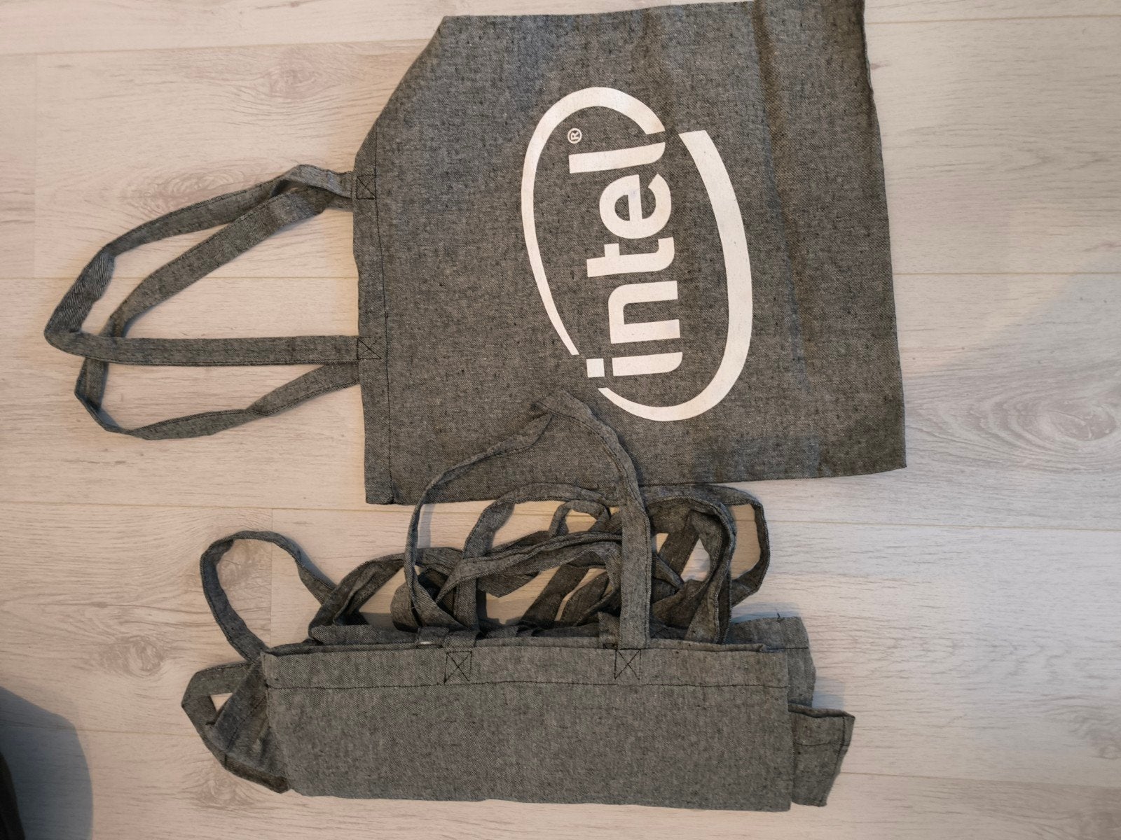 Intel duurzame tasjes - Set van 2, Ophalen of Verzenden, Gebruikt, Grijs, Shopper