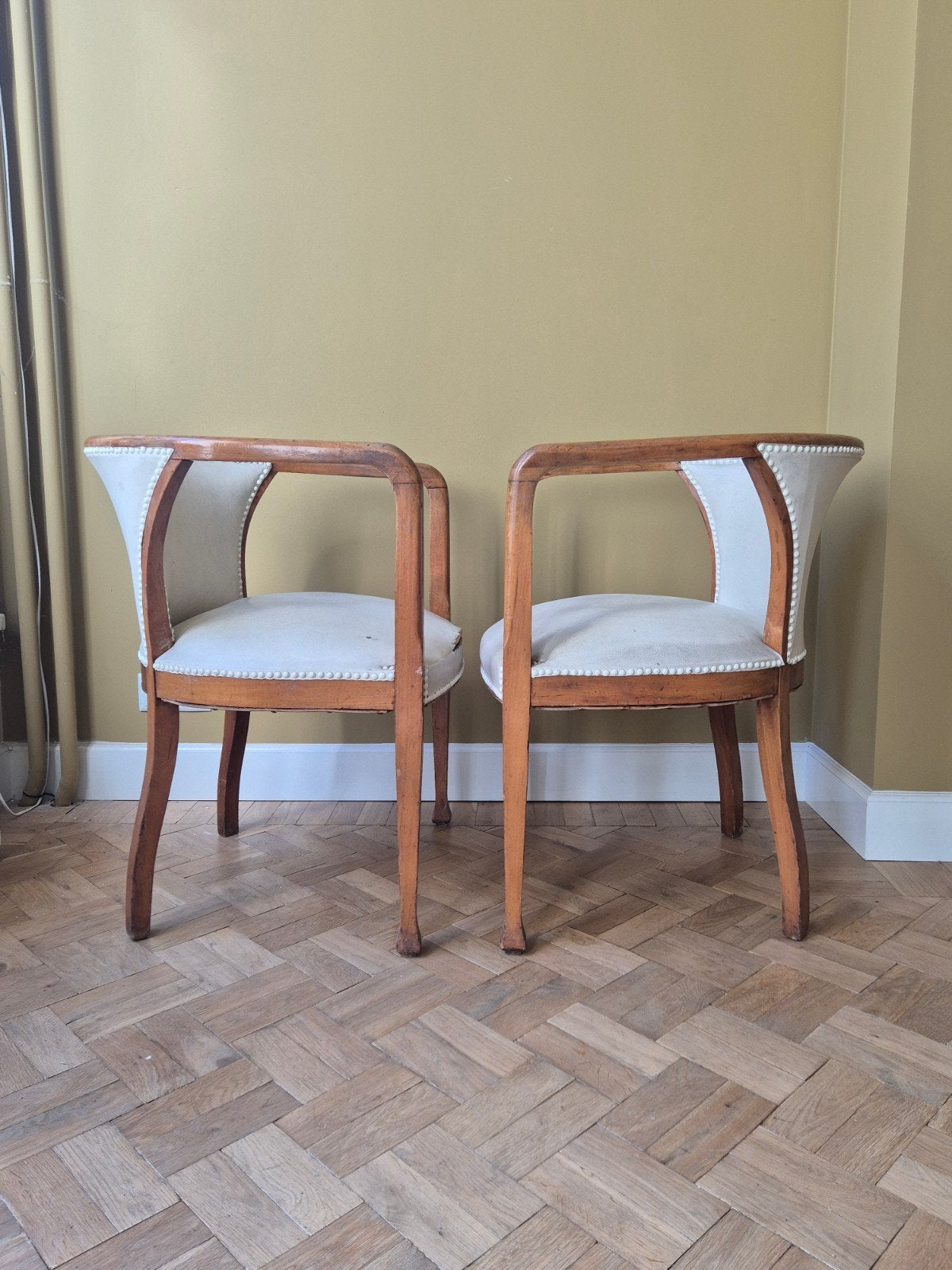 2 Art Nouveau stoelen, mogelijk Gustav Siegel,, Antiek en Kunst, Ophalen