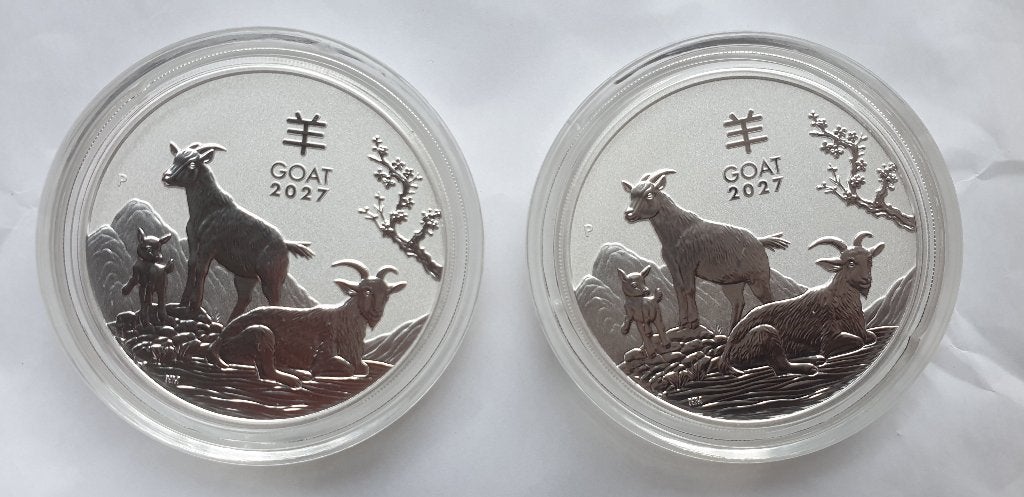GOAT 5 OZ 2027 zilveren munt **NIEUW**, Ophalen of Verzenden, Zilver