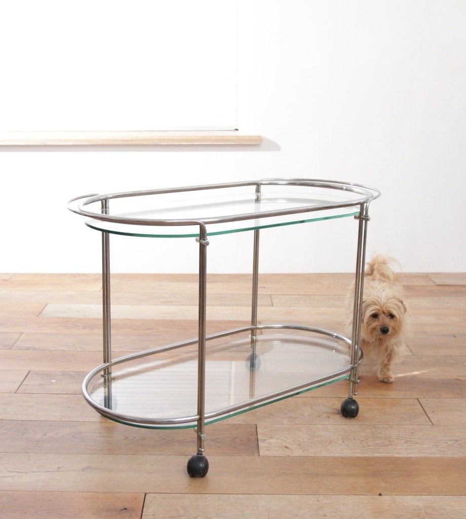 Gallotti Radice serveerwagen trolley chroom glas, Ophalen, Gebruikt