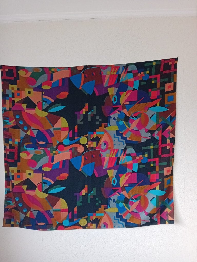Een reproductie op textiel van Ton Schulten, Ophalen of Verzenden