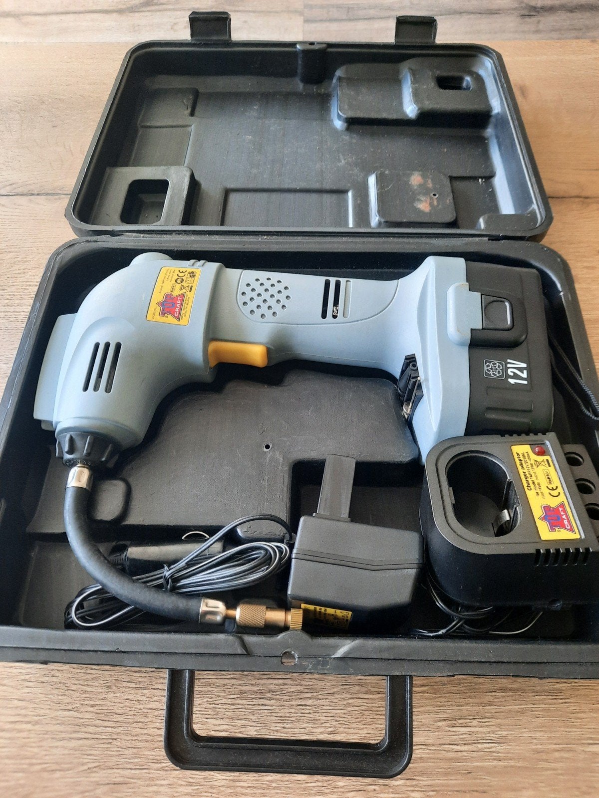 Top Craft Accu Compressor 12V nieuw met Oplader en Koffer, Verzenden, Nieuw, Overige typen, Overige merken