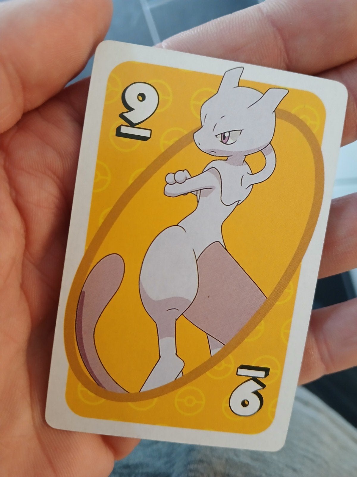 Mewtwo UNO Pokemon Kaart Geel Negen JAPANESE Pocket Monsters, Ophalen of Verzenden