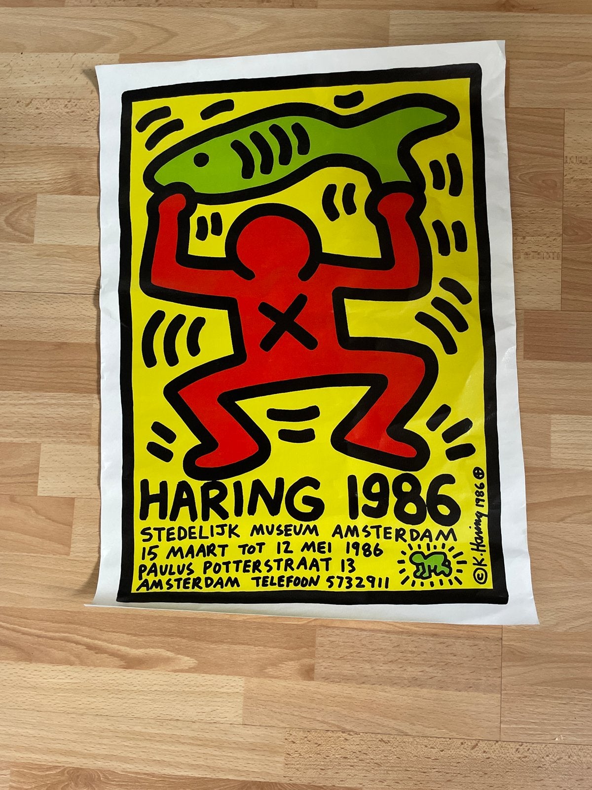 Keith Haring Stedelijk Museum Amsterdam Poster 1986, Ophalen of Verzenden, A1 t/m A3, Overige onderwerpen, Rechthoekig Staand