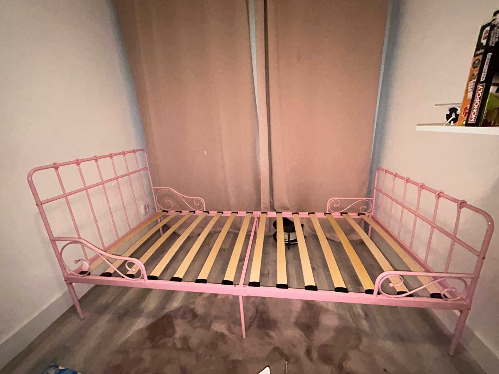 Roze ijzeren meisjesbed 200x90 cm, Huis en Inrichting, Ophalen, Gebruikt, Overige maten, 200 cm