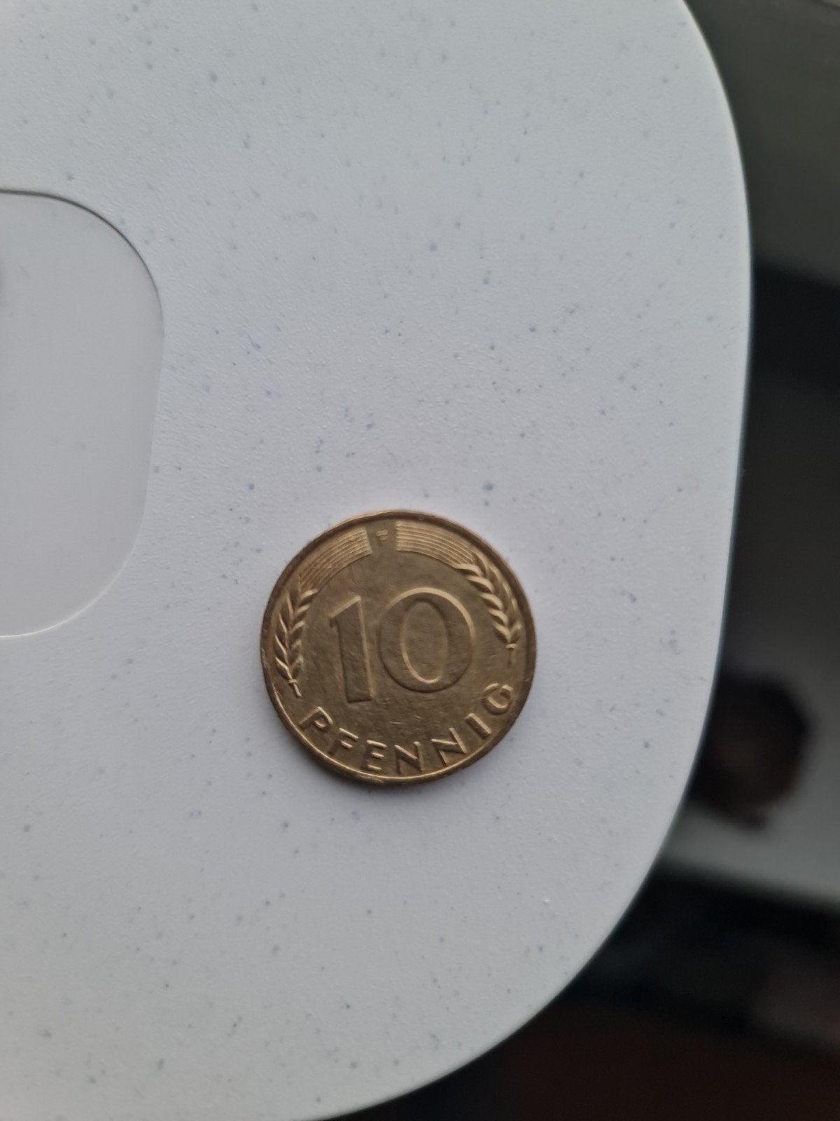 Duitse 10 Pfennig munt uit 1950, Ophalen of Verzenden, Duitsland, Losse munt, Goud
