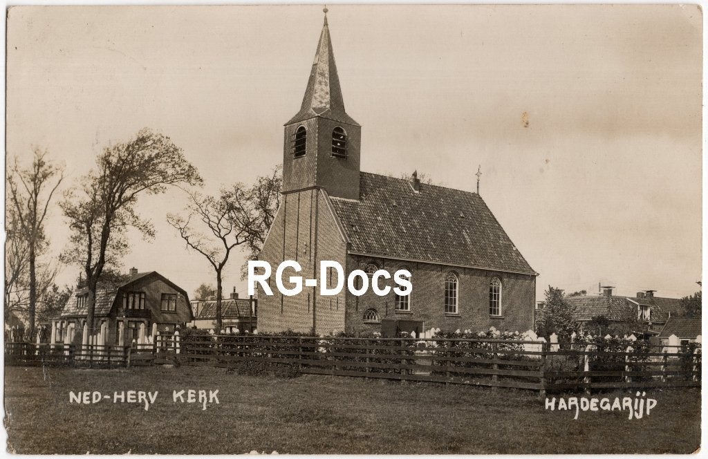 Ansichtkaart - Fotokaart Ned-Herv Kerk Hardegarijp - 1937, Ophalen of Verzenden, 1920 tot 1940, Gelopen, Friesland