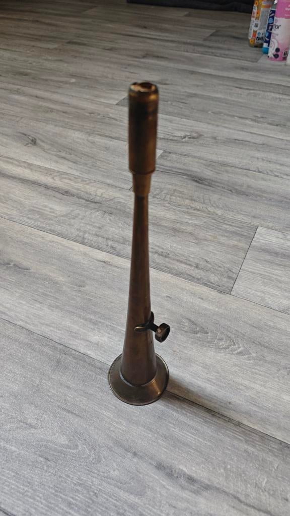 Antieke koperen bugel - Decoratief blaasinstrument, Ophalen, Gebruikt, Koperblazer
