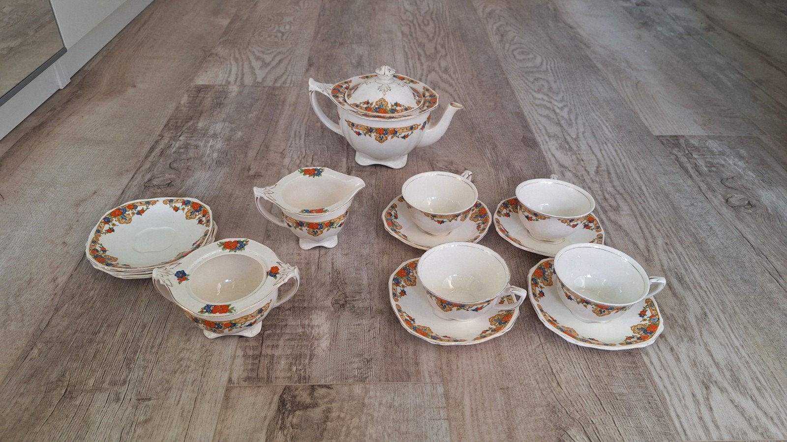 Vintage Servies Alfred Meakin England - Bloemenmotief, Ophalen, Gebruikt, Overige merken, Keramiek