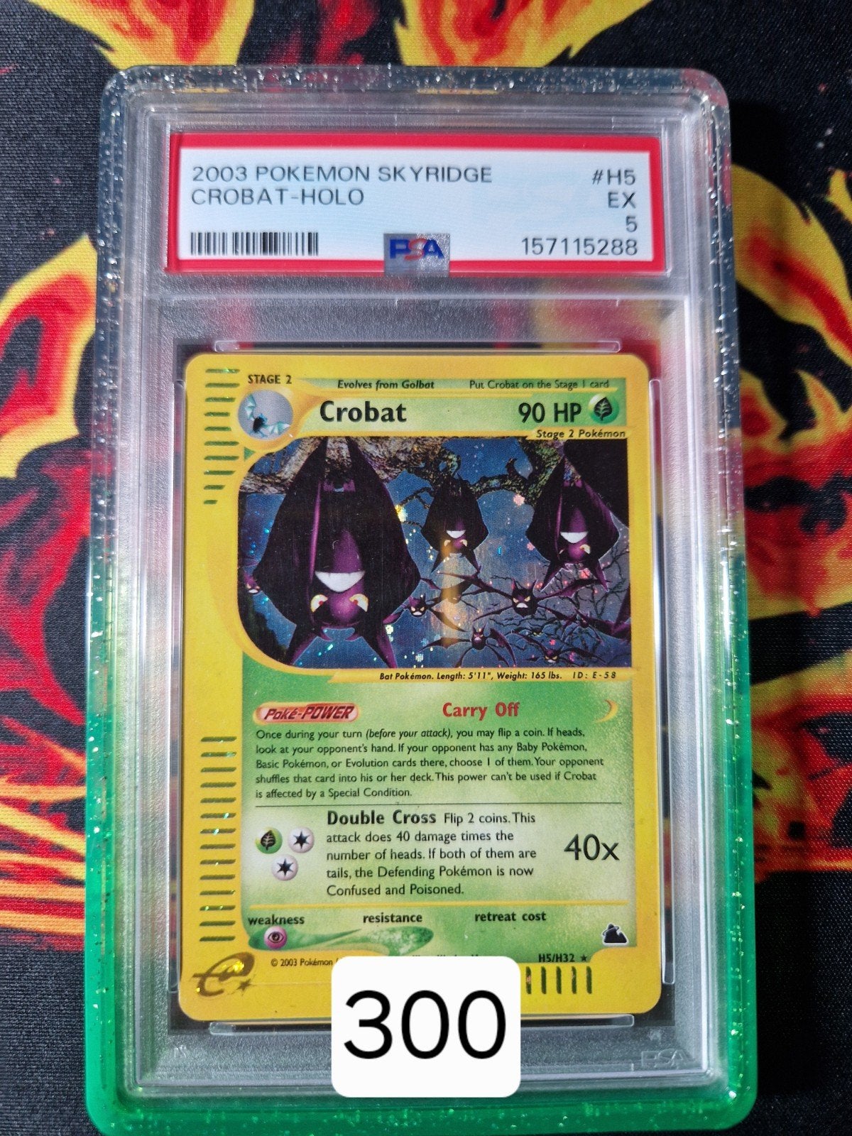 2003 Pokémon Skyridge Crobat Holo PSA 5, Ophalen of Verzenden, Gebruikt, Losse kaart, Foil