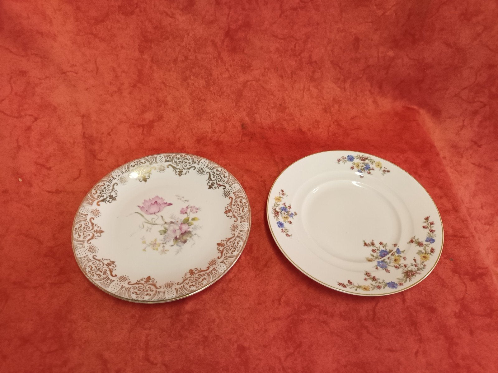 vintage brocante ontbijt bordjes van Weimar en Bavaria, Ophalen of Verzenden, Porselein, Overige stijlen, Bord(en)