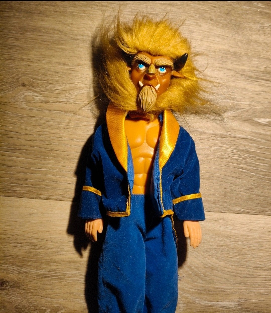 Vintage Disney "Belle en het Beest" pop - Het Beest, Ophalen of Verzenden, Gebruikt, Overige typen