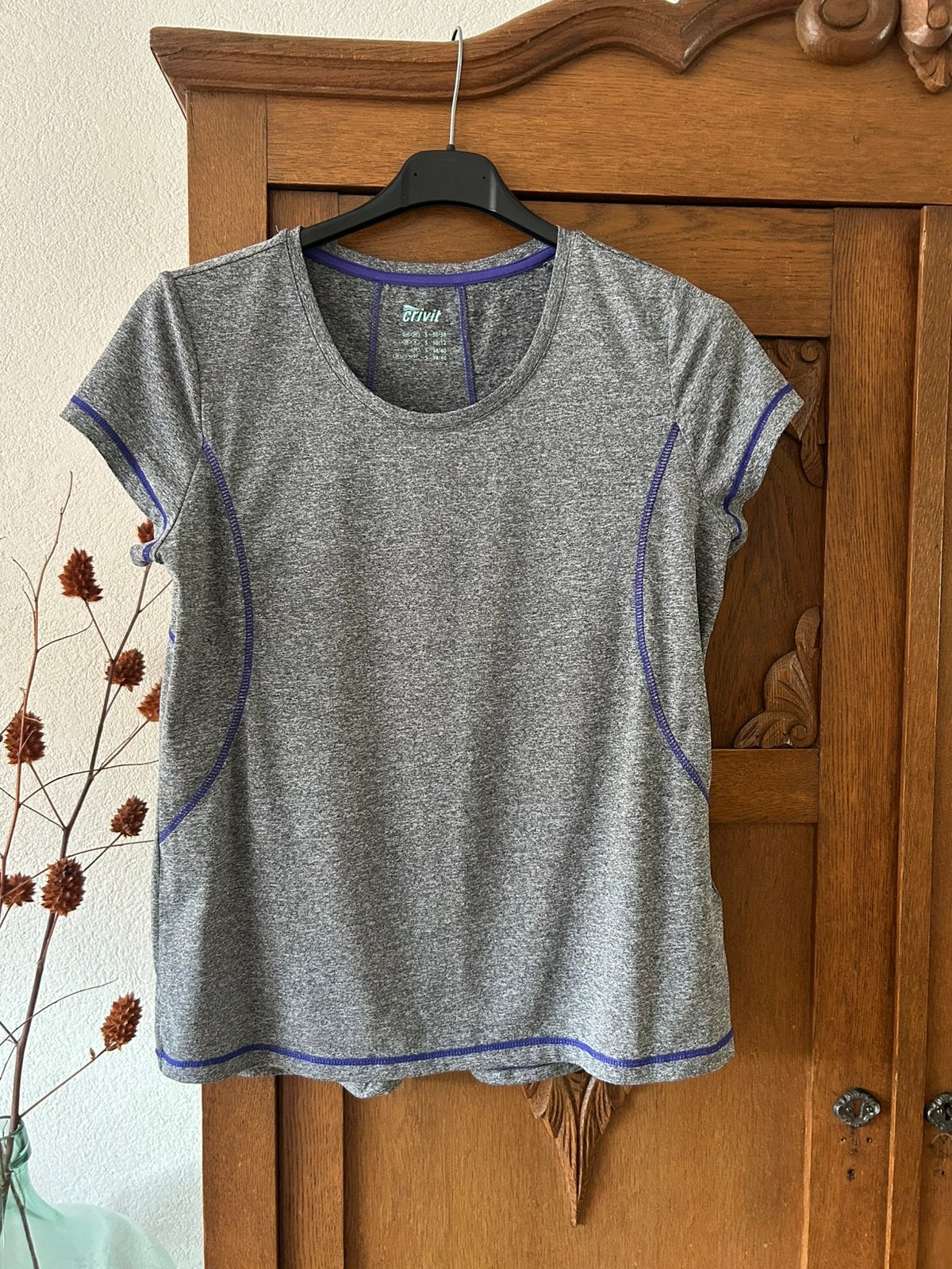 Grijs sport shirt Crivit S, Ophalen of Verzenden, Zo goed als nieuw, Grijs, Korte mouw