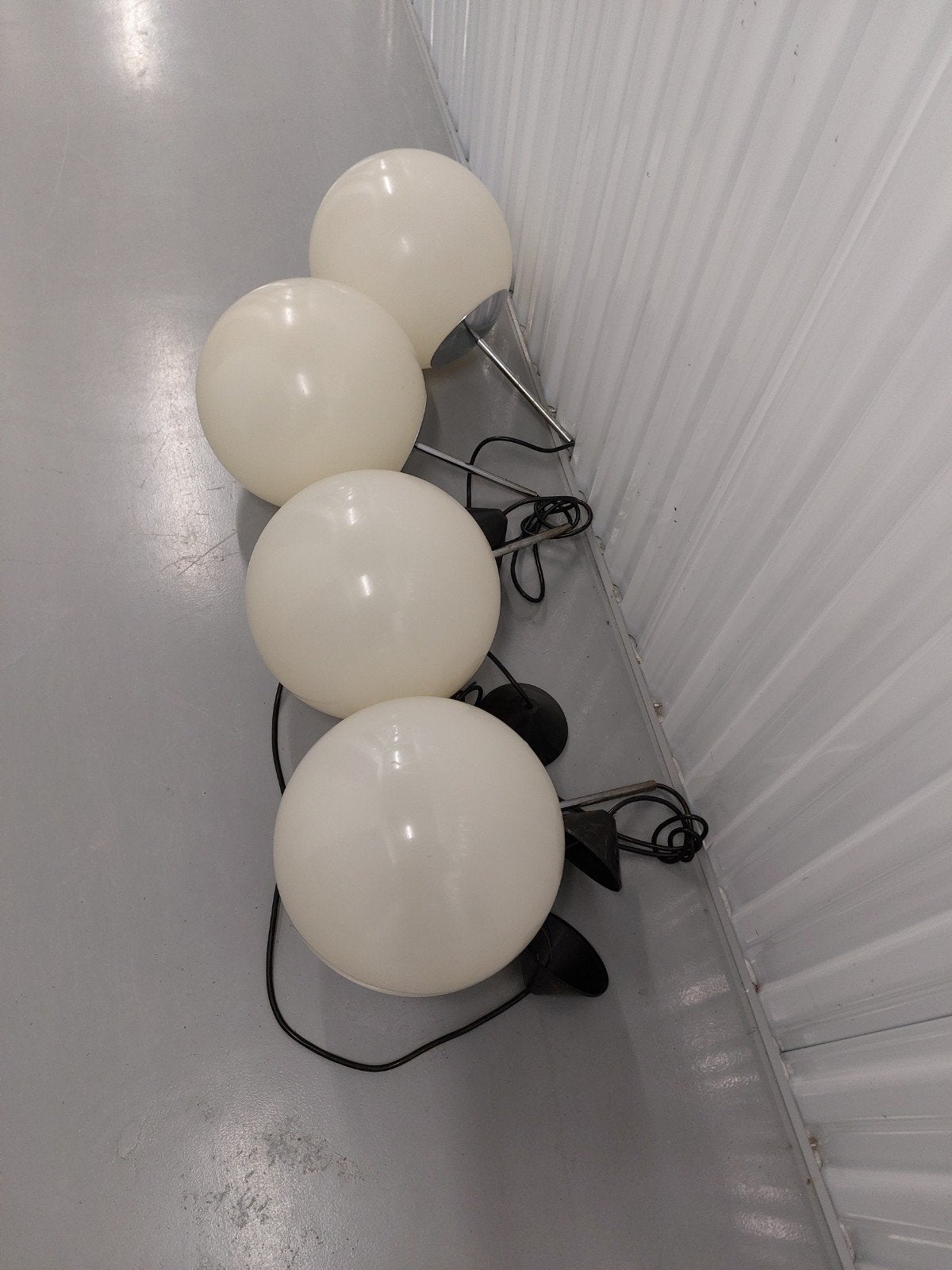 4 Jaren '70 Hangbollampen - Vintage Design, Huis en Inrichting, Lampen | Hanglampen, Gebruikt, Vintage, Jaren '70, Retro, Glas