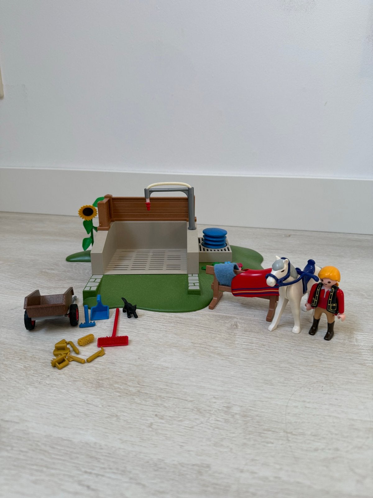 Playmobil Paardenwasplaats met ruiter en paard, Gebruikt, Overige typen, Country, Complete set