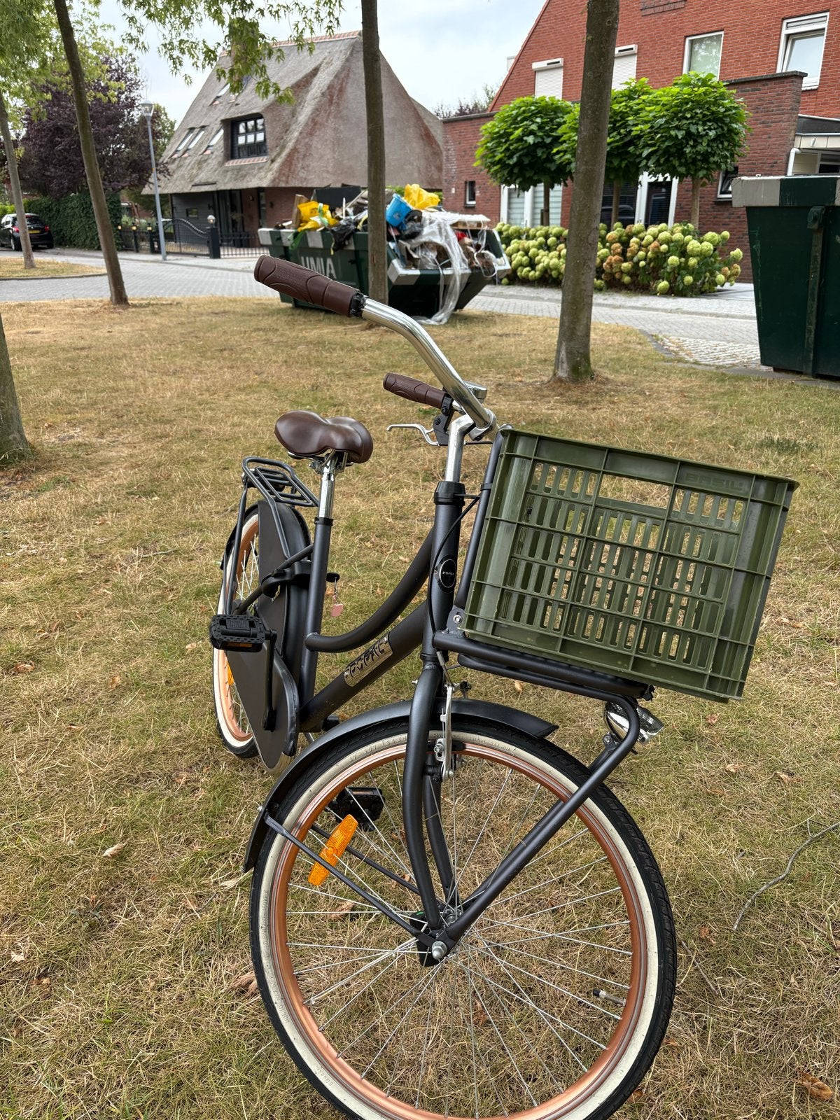 Damesfiets met krat - Zo goed als nieuw, (Extra) lage instap, Velgrem, Zo goed als nieuw, 50 tot 53 cm
