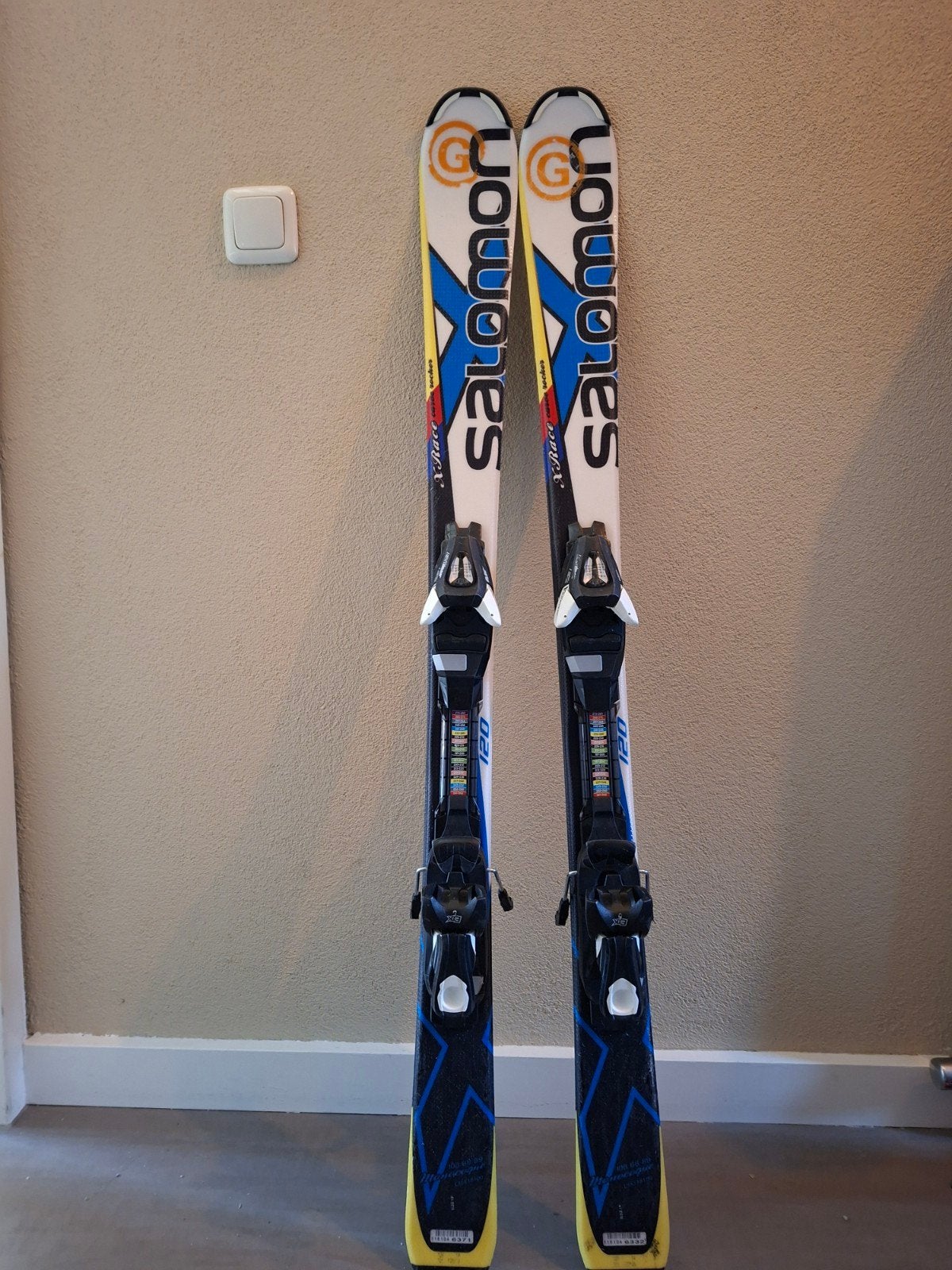 Salomon X-Race ski's 120 cm met bindingen, Gebruikt, 100 tot 140 cm, Skiën, Ski's