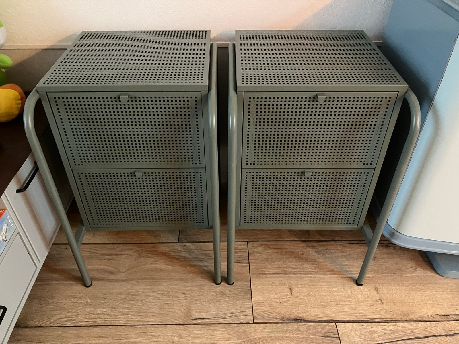 IKEA Nikkeby metalen ladekast (2 stuks) - Uniek!, Huis en Inrichting, Kasten | Ladekasten, Ophalen, Gebruikt, 1 of 2 laden, 50 tot 100 cm