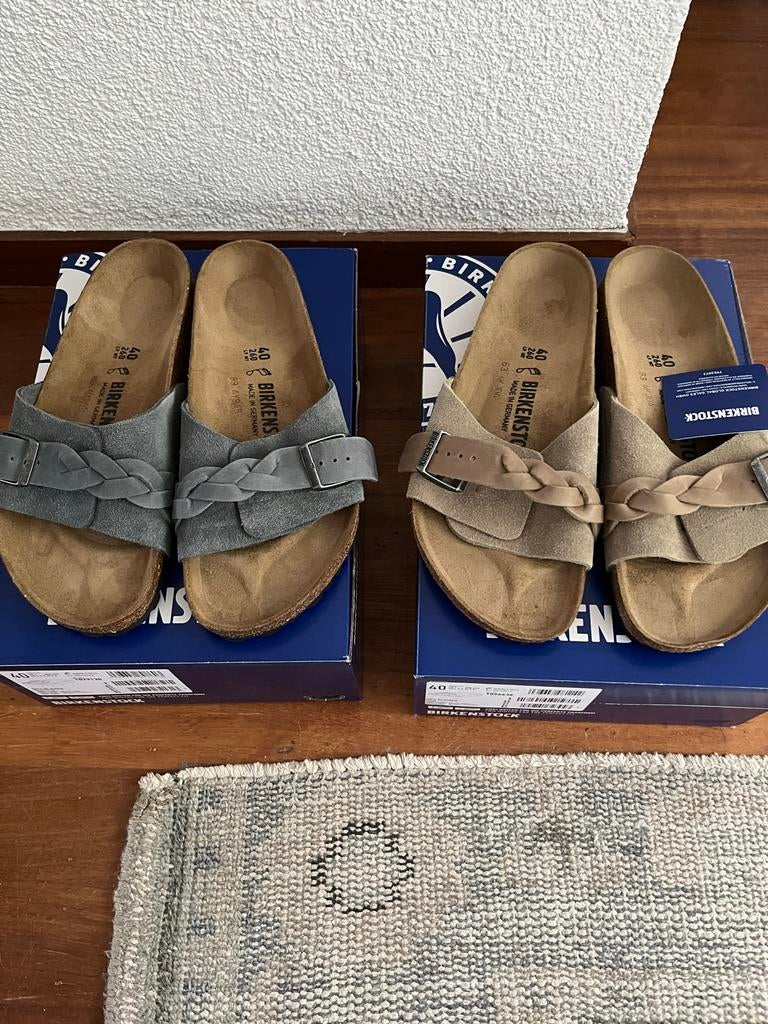 2x Birkenstock Oita Braided mt 40, NIEUW+GRATIS verz. NL, Ophalen of Verzenden, Nieuw, Bruin, Sandalen of Muiltjes