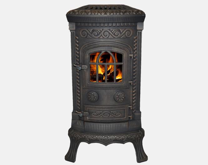 Gietijzeren Houtkachel | Nordflam Plato Patina (6 KW), Niet ingevuld, Niet ingevuld, Ophalen of Verzenden, Vrijstaand