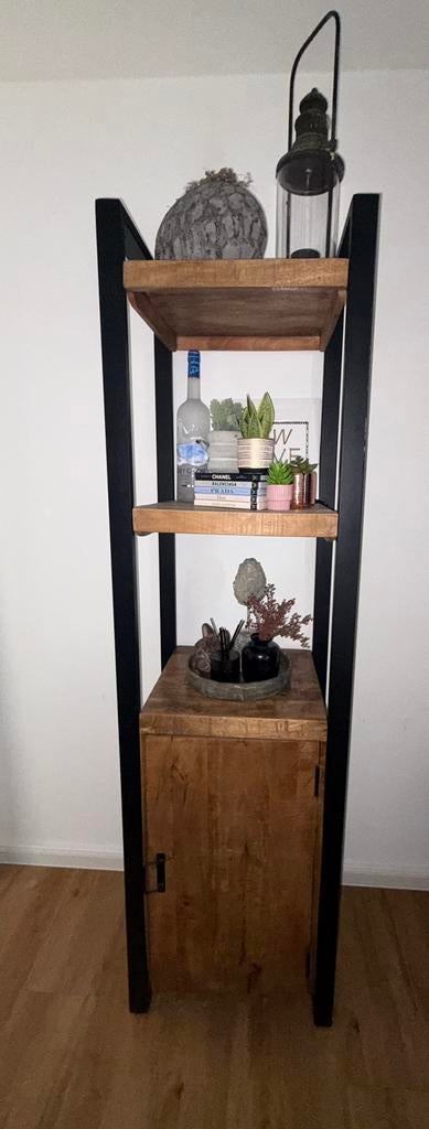 boekenkast mangohout, Huis en Inrichting, Kasten | Boekenkasten, Ophalen, 50 tot 100 cm, Zo goed als nieuw, 150 tot 200 cm