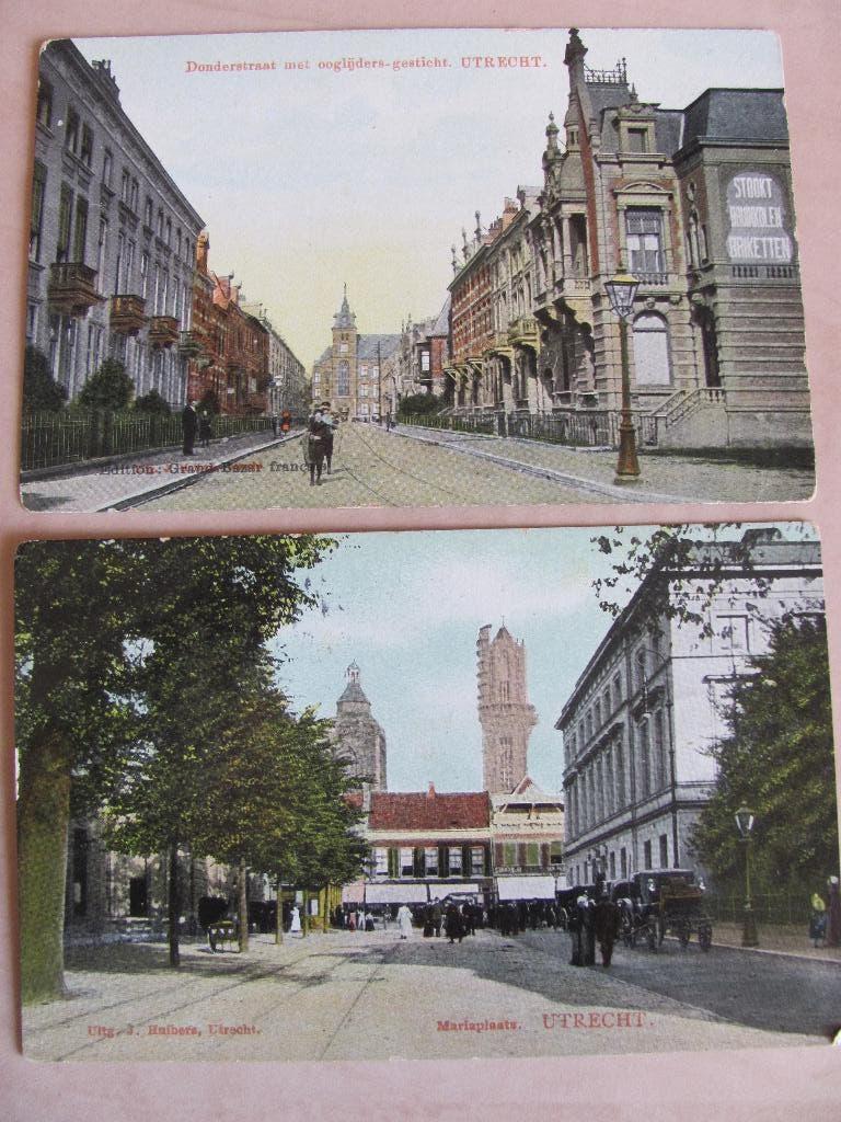 Utrecht 3x Mariaplaats & Donderstraat 1907 stookt bruinkolen, Ophalen of Verzenden, Voor 1920, Gelopen, Utrecht
