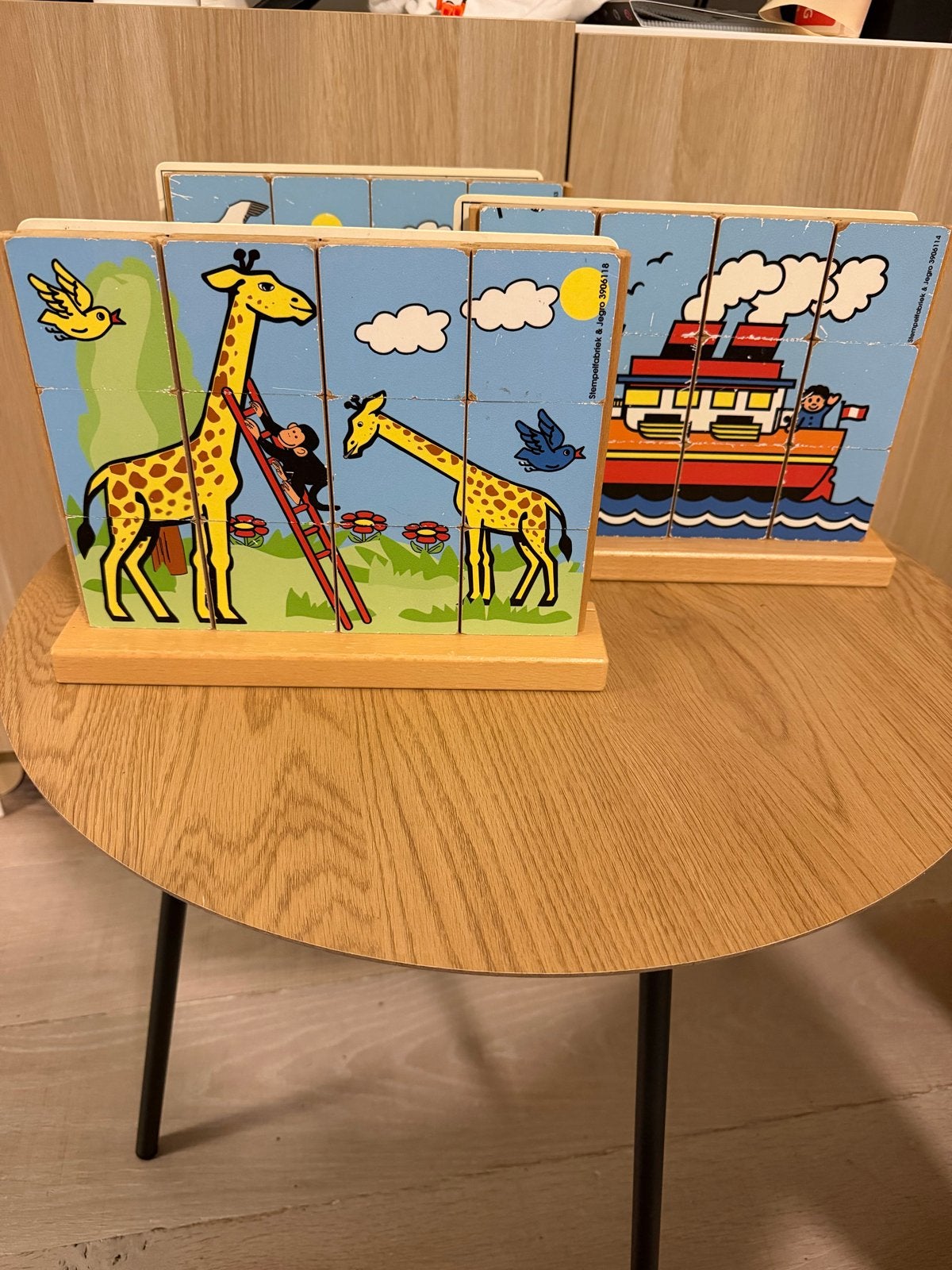 3 leuke blokpuzzels van Stempelfabriek & Jegro, 2 tot 4 jaar, Gebruikt, Ophalen of Verzenden, Van hout