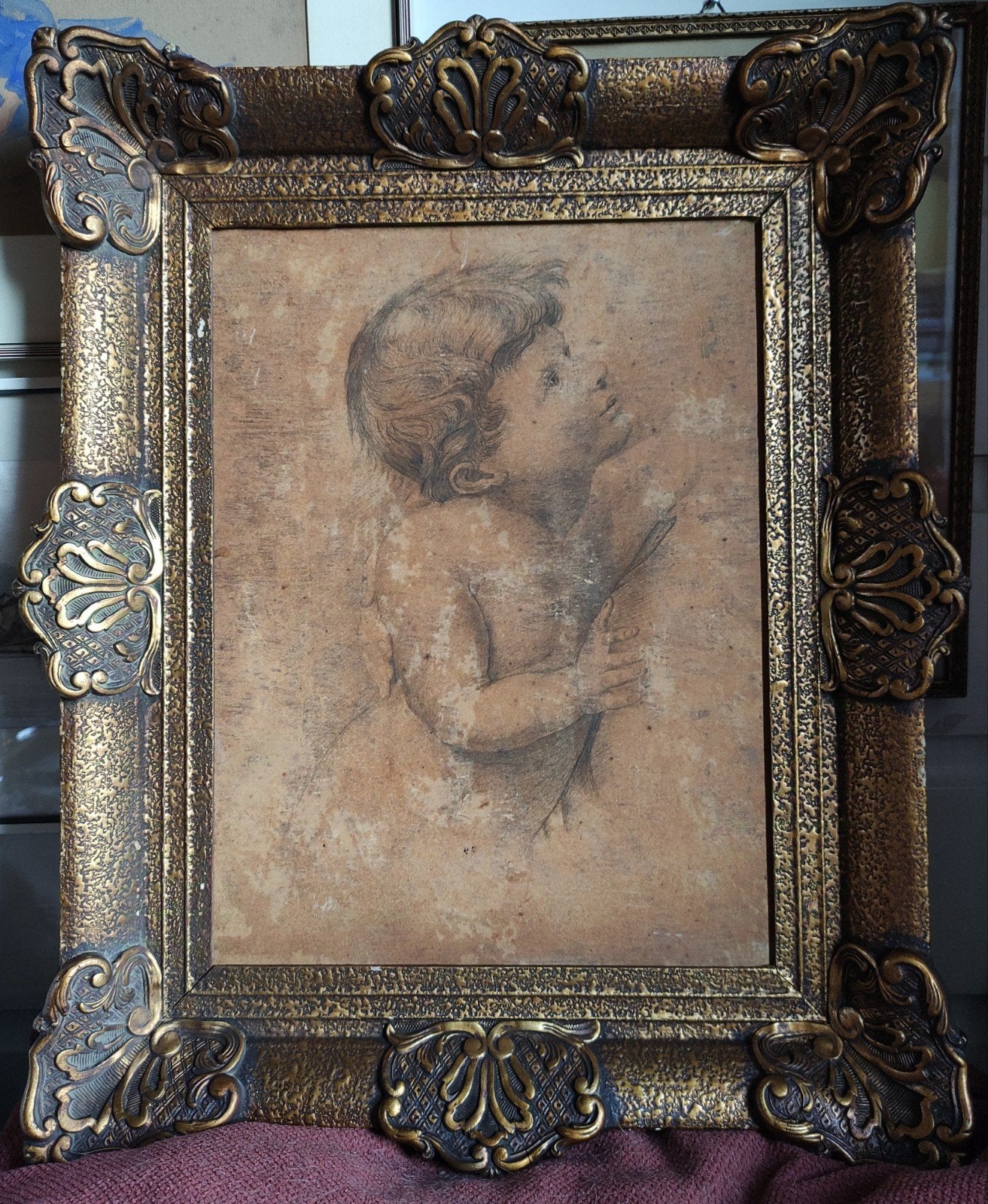 Kalk tekening gesigneerd PPR. Oud en zeldzaam., Ophalen of Verzenden