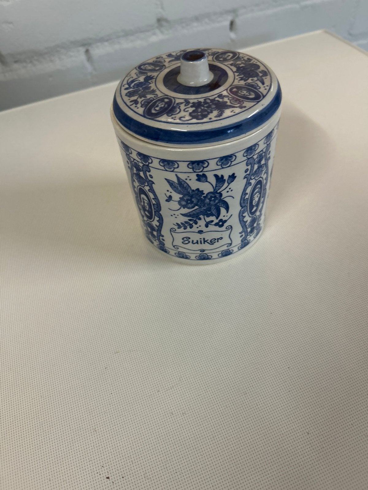 Delfts Blauw Suikerpotje - Handgeschilderd Holland, Antiek en Kunst, Antiek | Porselein, Ophalen of Verzenden