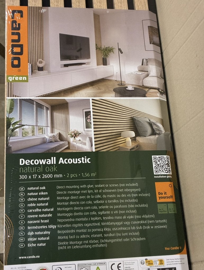 1 Acoustic decowall paneel Natural Oak. Nieuw in verpakking, Ophalen, Nieuw, Laminaat